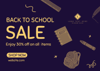 Back to School Sale Postcard