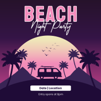 Beach Night Party Instagram Post