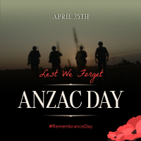 Silhouette Anzac Day Instagram Post Design