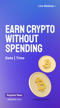 Earn Crypto Live Webinar Instagram Story