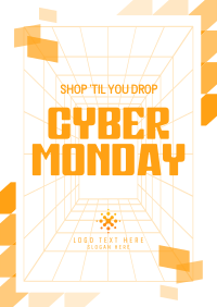 Futuristic Cyber Monday Flyer Design