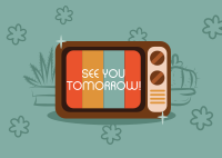 Retro TV Greeting Postcard Design