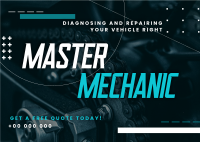 Abstract Professional Motor Mechanic Postcard