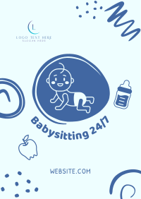 Babysitting Services Illustration Flyer