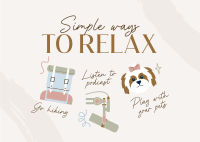 Cute Relaxation Tips Postcard