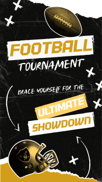 Grunge Football Tournament Facebook Story Design