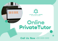 Online Private Tutor Postcard Design