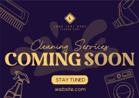 Coming Soon Cleaning Services Postcard Design