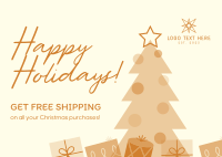 Christmas Free Shipping Postcard
