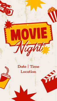 Retro Movie Night Facebook Story