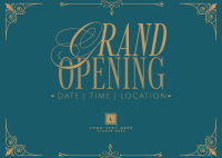 Elegant Ornament Grand Opening Postcard Design