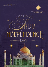 India Independence Taj Mahal Poster