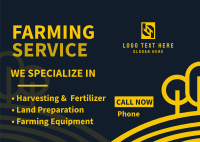 Farming Service Postcard Design