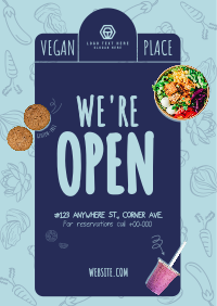 Vegan Monoline  Now Open Flyer