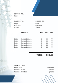 Justice Hall Pillars Invoice