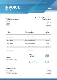 Blue Medical Gradient Invoice