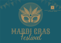 Mardi Gras Festival Postcard