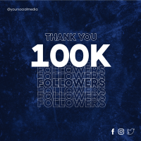 Blue Grunge 100k Followers Instagram Post Image Preview