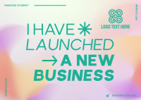 New Business Launch Gradient Postcard