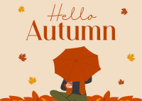 Hello Autumn Greetings Postcard