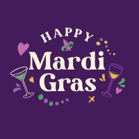 Mardi Gras Toast Instagram Post Design