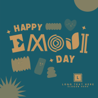 Emoji Day Blobs Linkedin Post Design