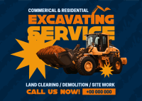 Professional Excavation Service  Postcard