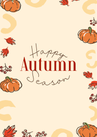 Leaves and Pumpkin Autumn Greeting Flyer