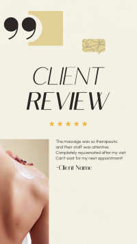 Spa Client Review Facebook Story