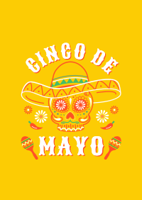 Happy Cinco De Mayo Skull Poster