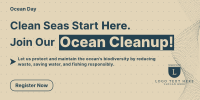 Ocean Day Clean Up Minimalist Twitter Post