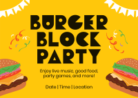 Burger Block Party Postcard