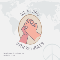 World Refugee Hand Lineart Linkedin Post Design