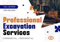 Professional Excavation Services Postcard