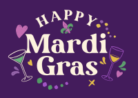 Mardi Gras Toast Postcard Design