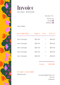 Everything Floral and Leaves Invoice