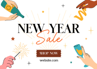 New Year Sale Postcard