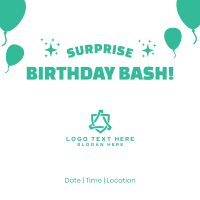 Surprise Birthday Bash Instagram Post