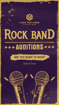 Brutalism Rock Auditions Facebook Story Design