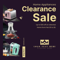 Appliance Clearance Sale Instagram Post Design