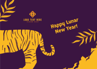 Lunar Tiger Greeting Postcard