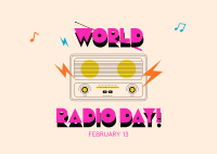 Radio Day Celebration Postcard Design