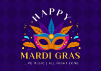 Mardi Gras Party Postcard