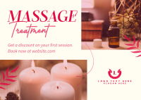 Relaxing Massage Treatment Postcard