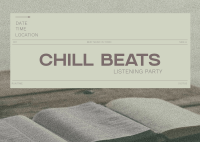 Minimal Chill Music Listening Party Postcard Design