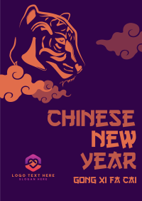 New Year Tiger Illustration Poster