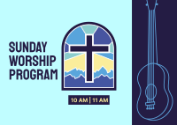 Sunday Worship Program Postcard