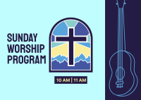 Sunday Worship Program Postcard Design