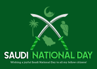 Saudi Day Symbols Postcard Design