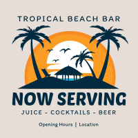 Tropical Beach Bar Instagram Post